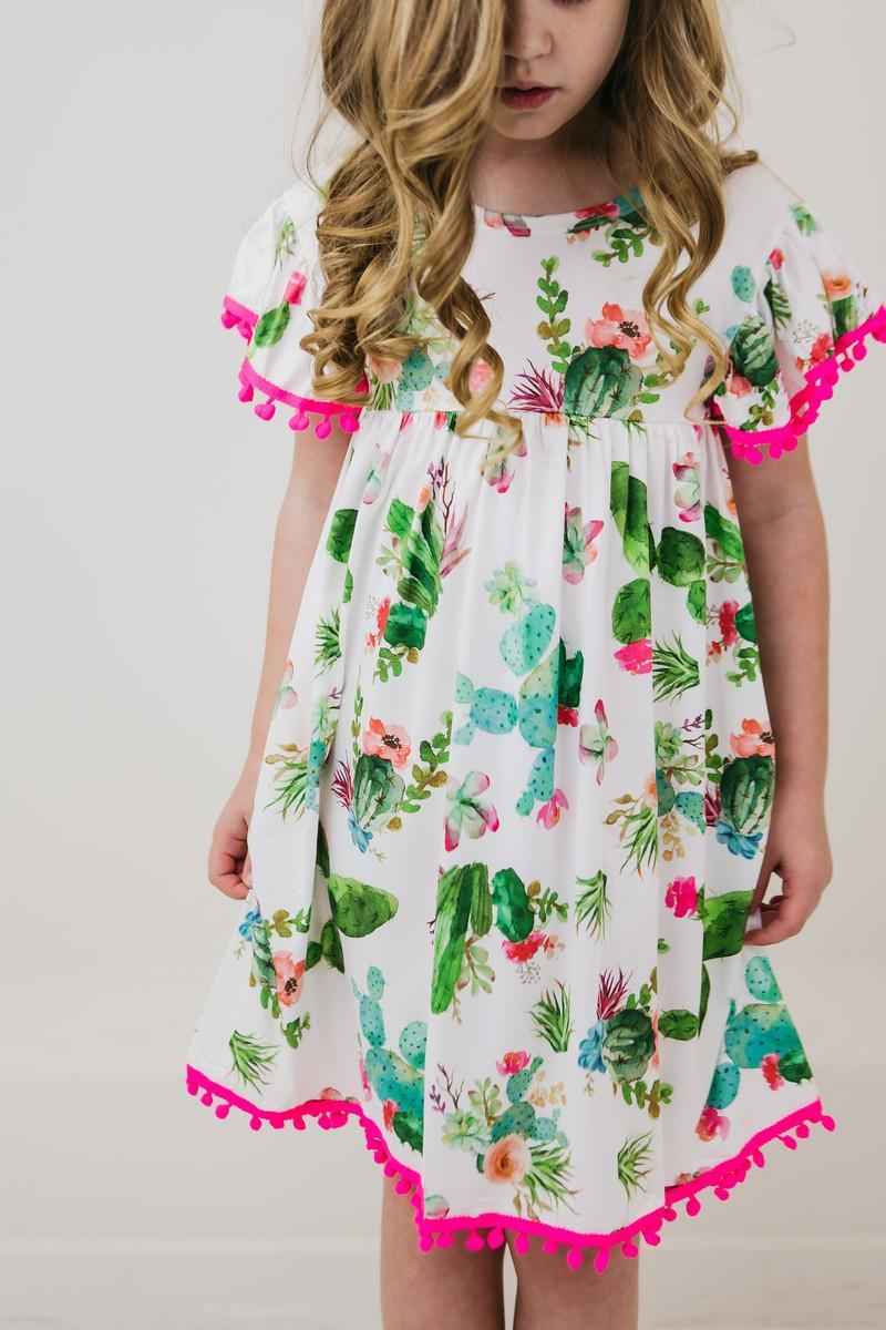 Cute Cactus Pom Pom Dress