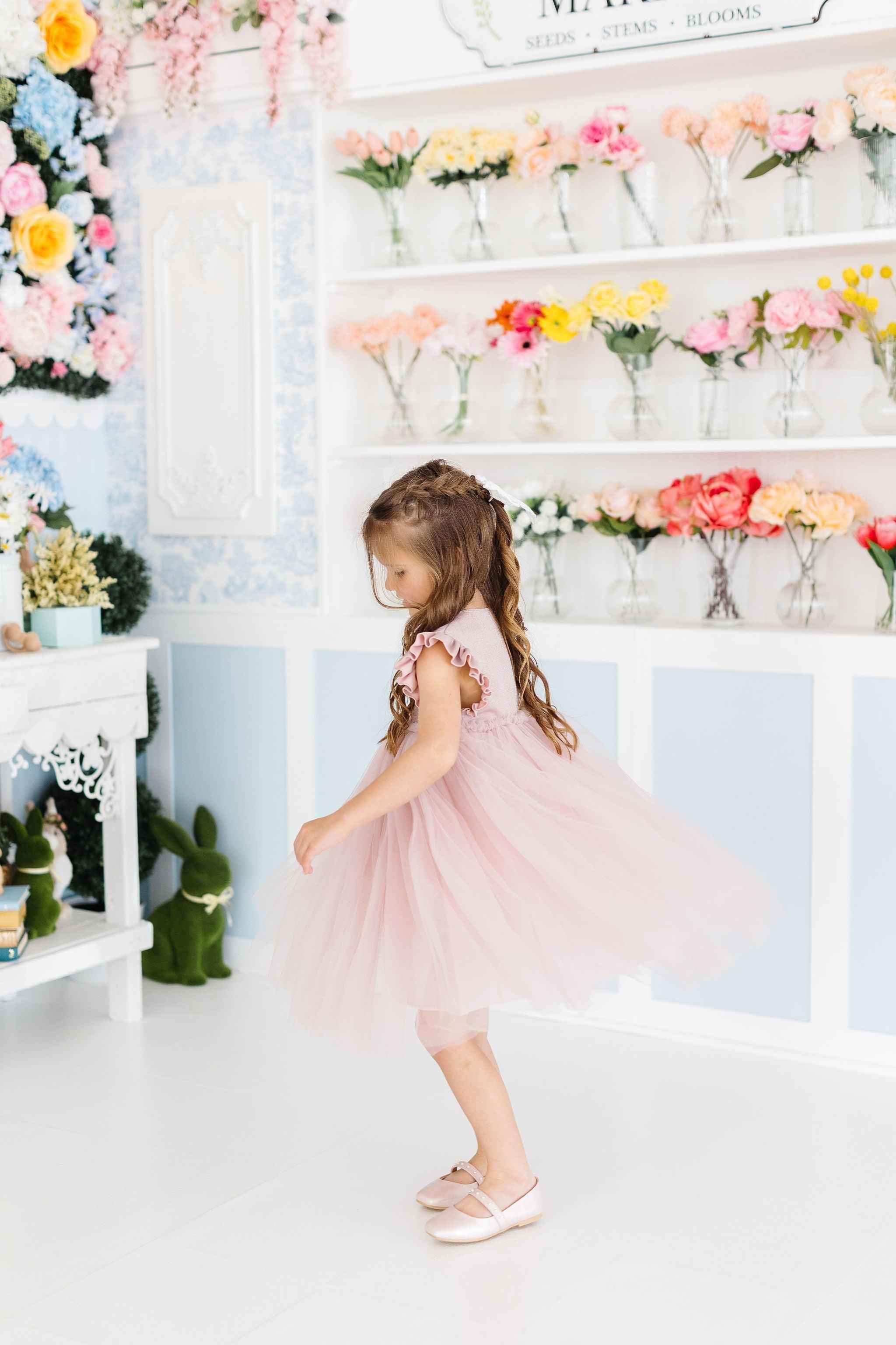 Dusty Pink Shimmer Tutu Dress