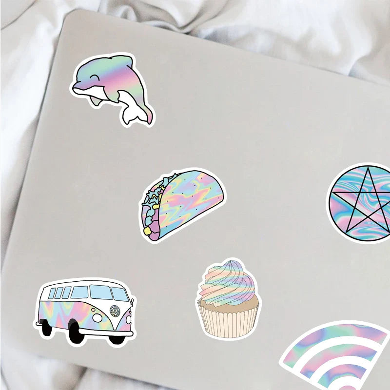 50PCS Cartoon VSCO Girl Stickers – DIY Watercolor Stickers for Luggage, Scrapbooks, Notebooks & Card Decoration