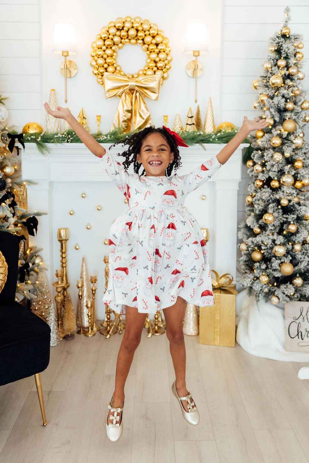 Mistletoe Magic 3/4 Sleeve Pocket Twirl Dress
