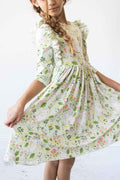 No Bunny Like You 3/4 Sleeve Ruffle Twirl Dress