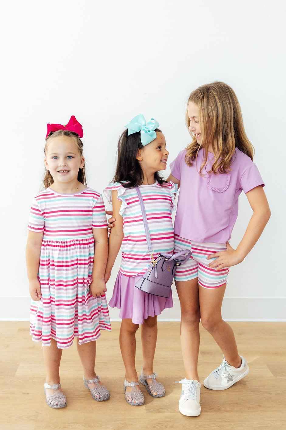 Pastel Stripes Twirl Shorts