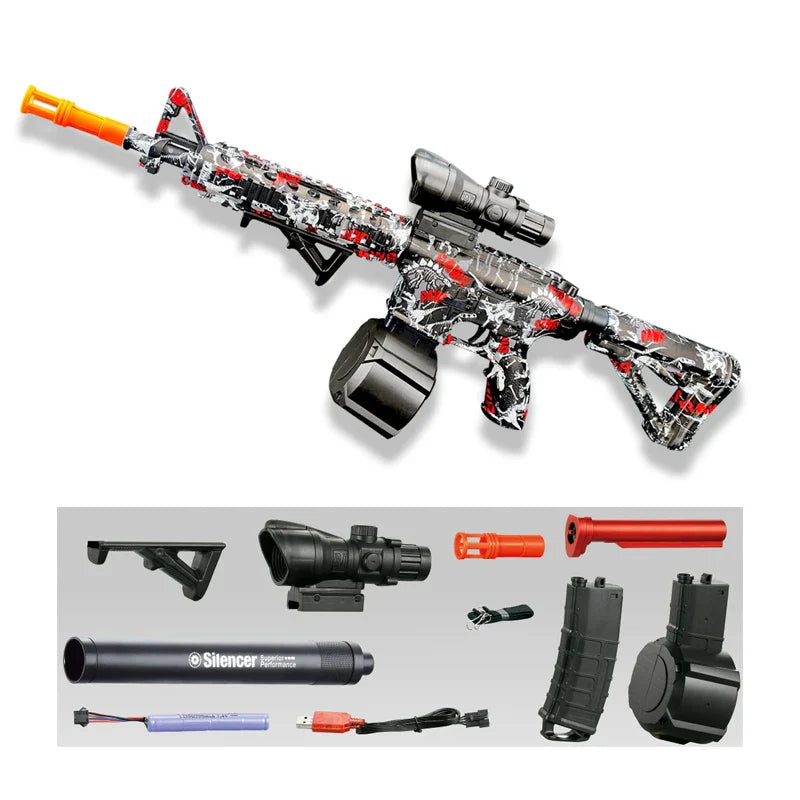 M416 Gun Toy Outdoor Electric Blaster Shooting Sport Gel Bullet Shoot Summer Water Ball Toys For Interactive Parent Child Game
