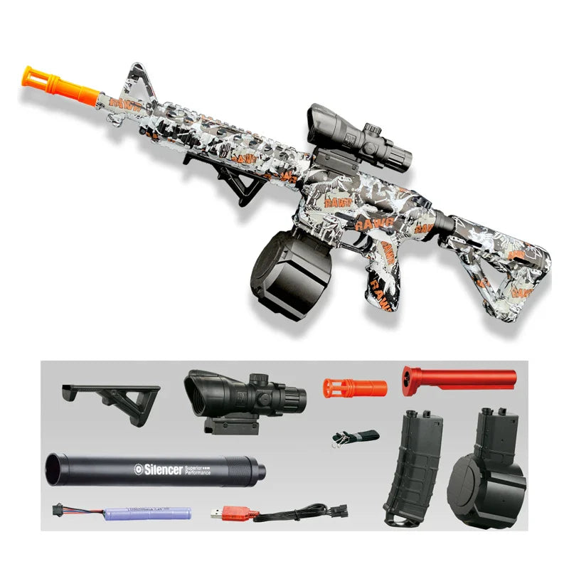 M416 Gun Toy Outdoor Electric Blaster Shooting Sport Gel Bullet Shoot Summer Water Ball Toys For Interactive Parent Child Game