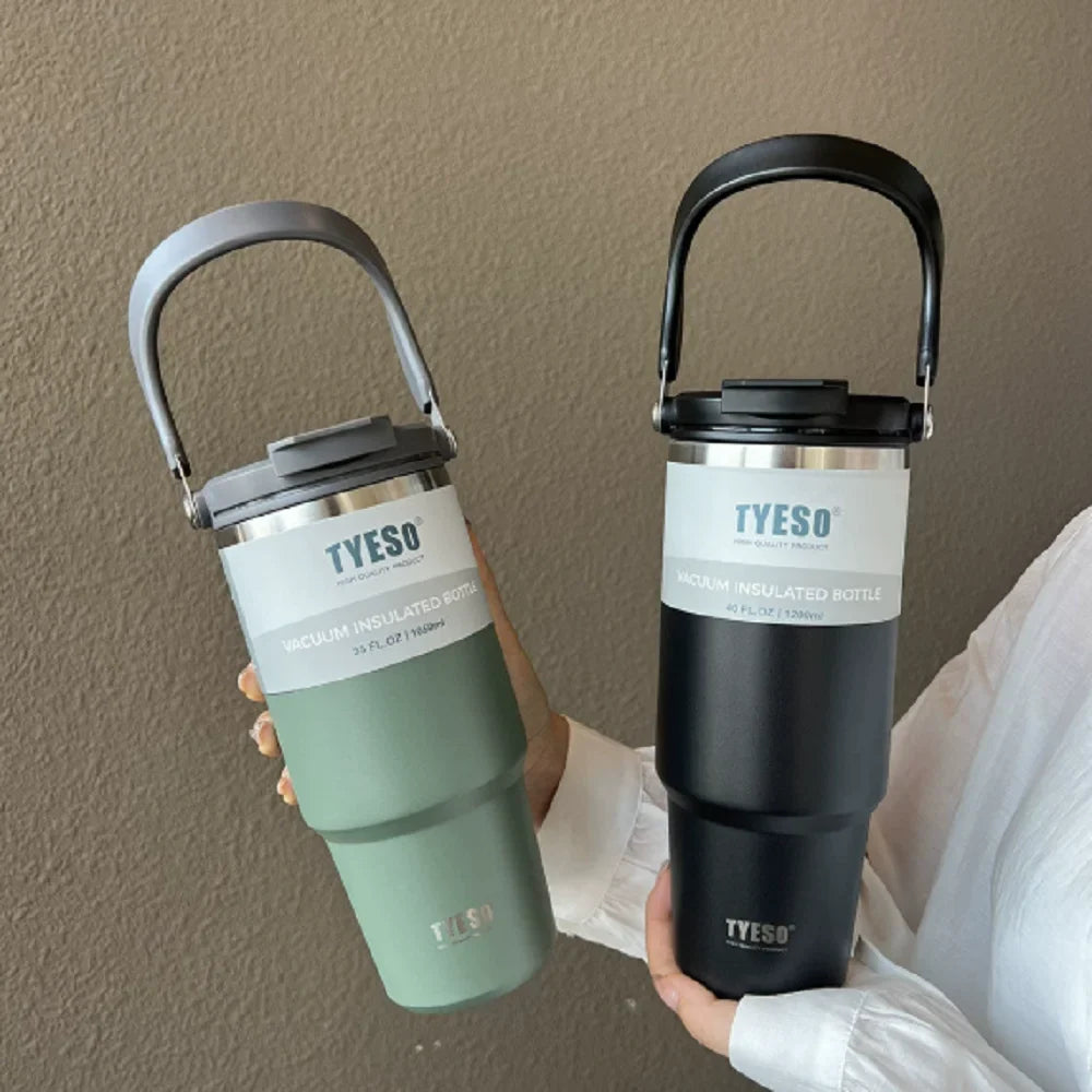 Taishuo Ice King Cup Handheld Double Drink Large Capacity 304 Stainless Steel Insulated Cup with Straw Car Cooling Cup
