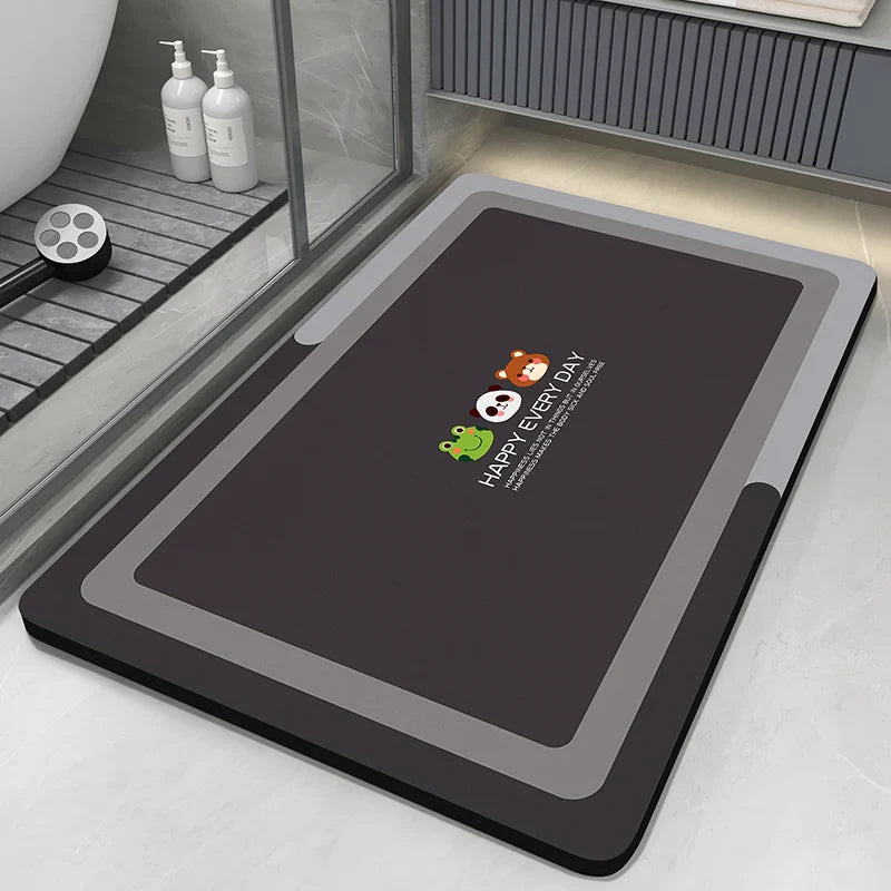 Diatomaceous Earth Bath Mat – Absorbent, Non-Slip Quick-Dry Bathroom & Toilet Floor Rug, Washable Shower Pad