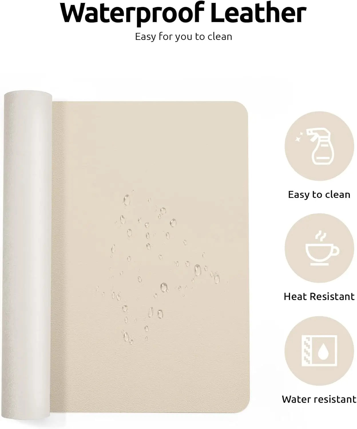 Large PU Leather Desk Pad – Non-Slip Office Mouse Pad & Desk Protector for Laptop, Keyboard, and Workstation