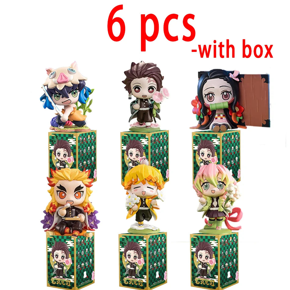 Demon Slayer Tanjiro Kamado Nezuko anime cartoon figure blind box creative personalized statue model ornament surprise gift box