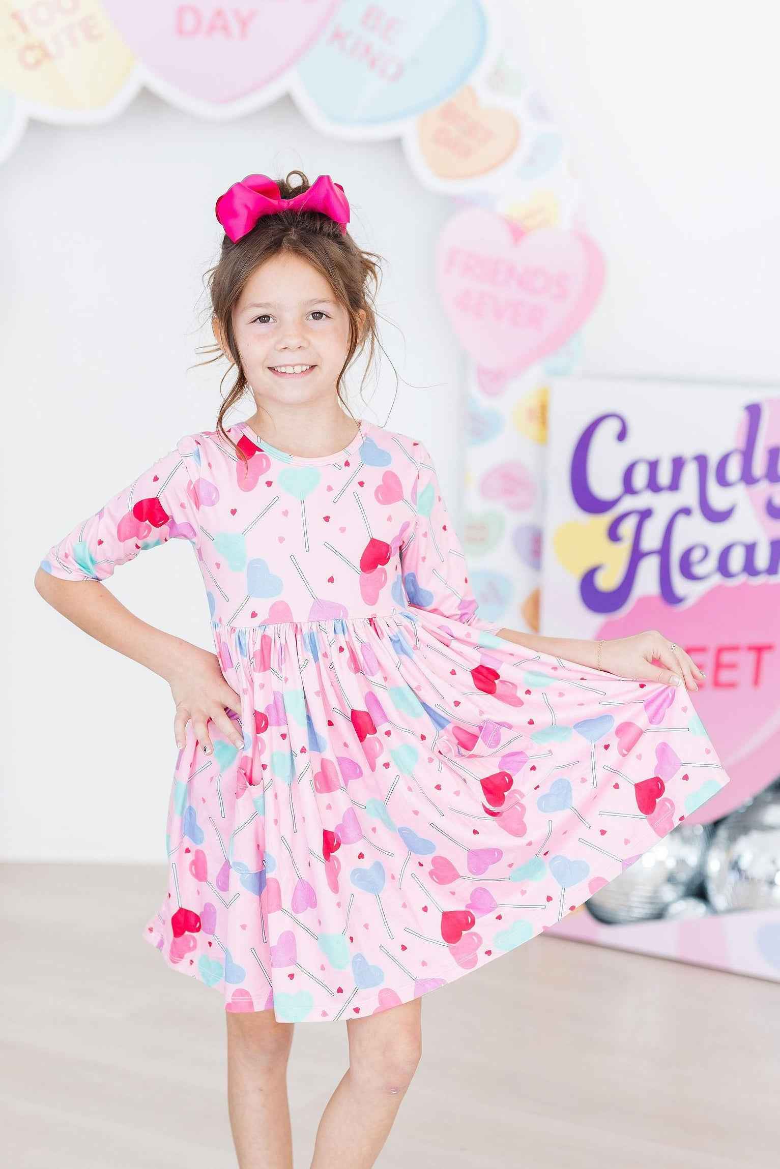 Sucker for You 3/4 Sleeve Pocket Twirl Dress