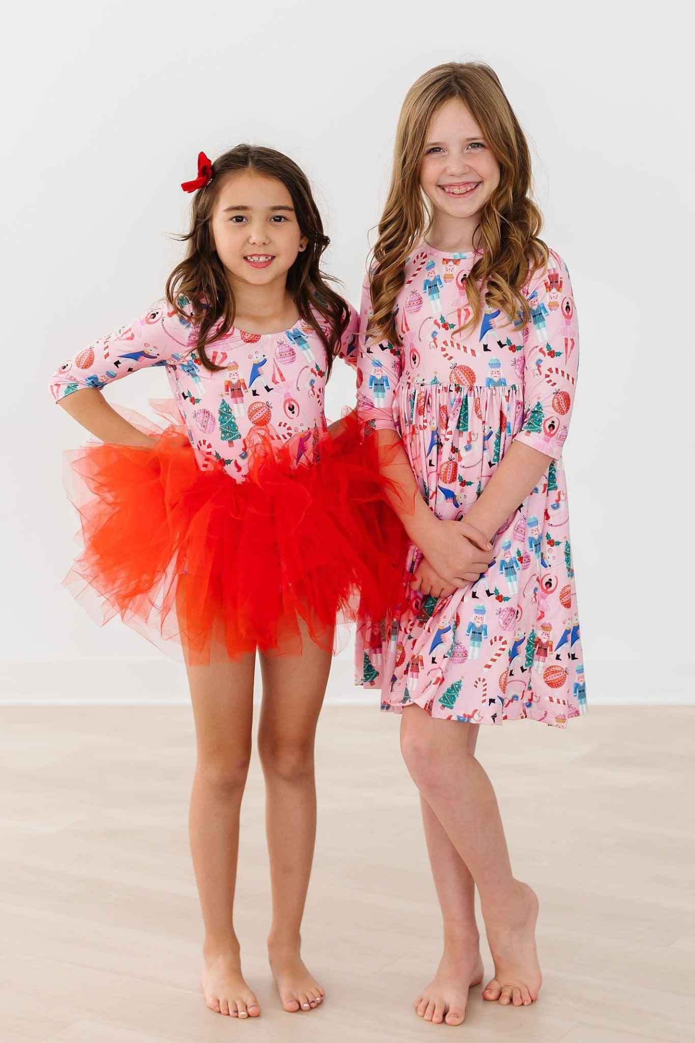 Sugarplum Fairy 3/4 Sleeve Pocket Twirl Dress