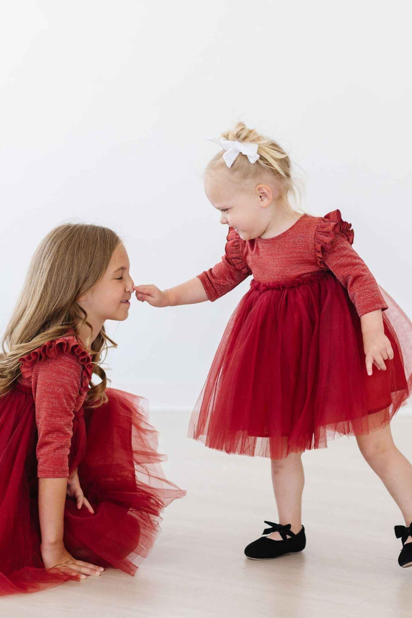 Pumpkin Spice Shimmer 3/4 Sleeve Tutu Dress